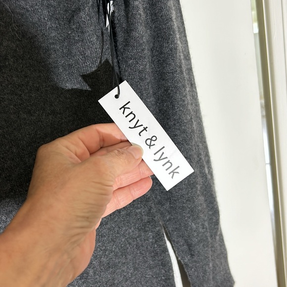 Knyt and lynk Cowl Neck Cashmere Sweater Dress Charcoal Gray M - Picture 2 of 9